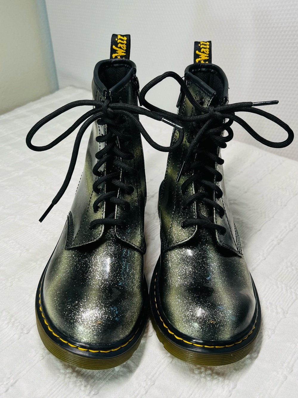 Dr. Martens Black Ombré Glittery Air Wait Boots - Picture 6 of 10